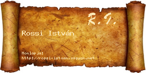 Rossi István névjegykártya